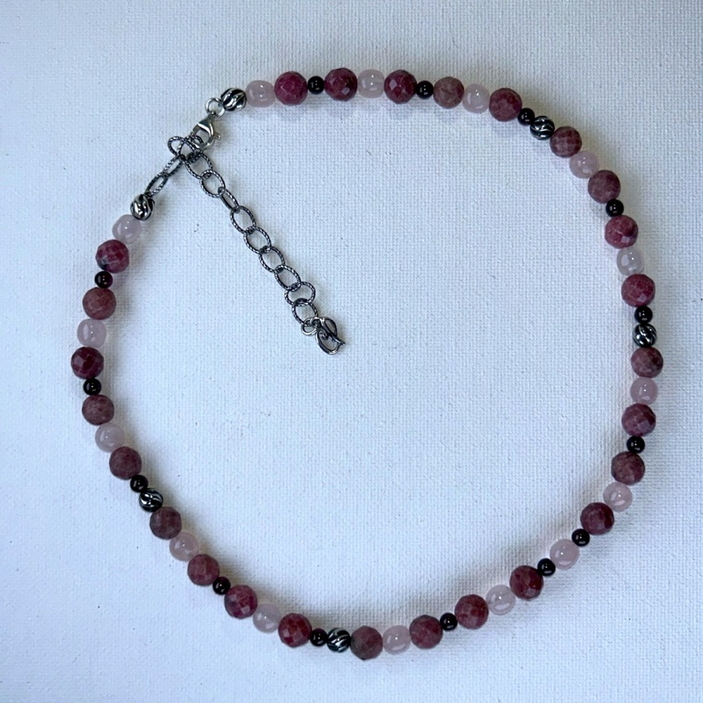 NWOT Designer Carolyn Pollack Natural Gemstone Bead Sterling Silver Necklace